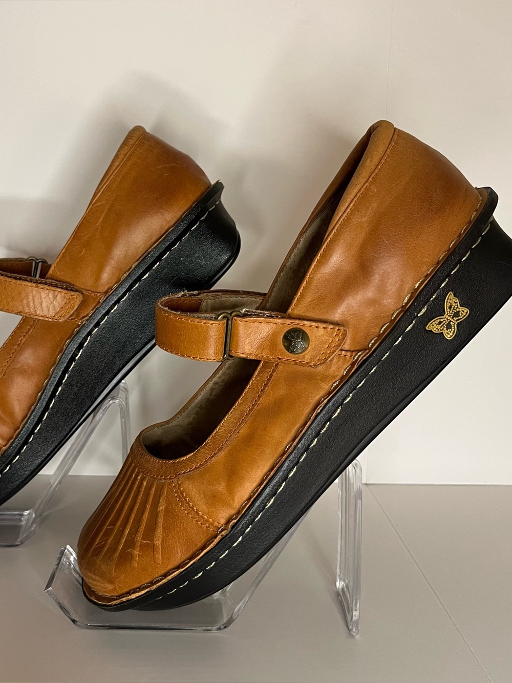 Alegria Belle MaryJane Leather Comfort Shoes Light Cognac EU 40 US 9.5 -10 - Picture 5 of 16